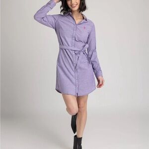 U.S. Polo Assn. Lavender Long Sleeve Shirt Dress